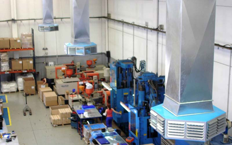 Aire acondicionado industrial de alta gama para aclimatar grandes áreas a un bajo costo energético: refrigeración variable y evaporativo de enfriamiento