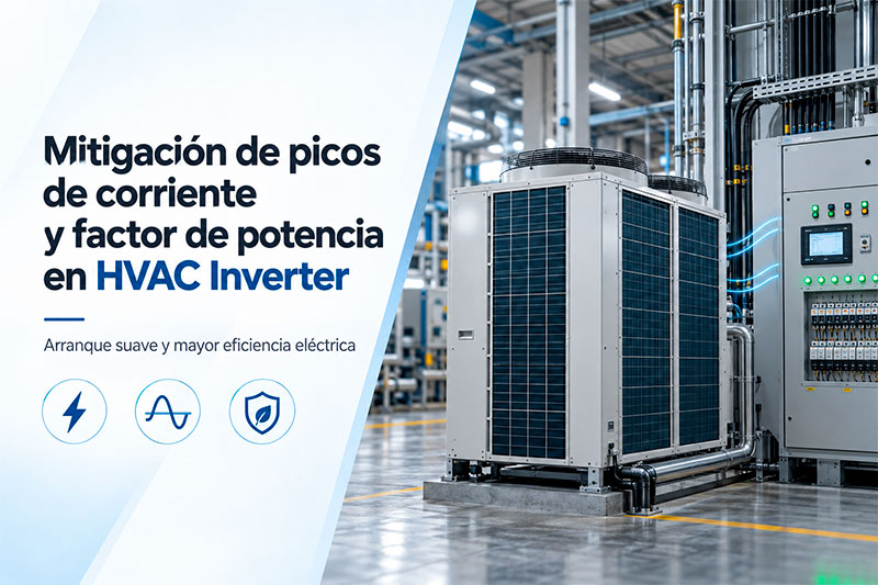 Mitigación de picos de corriente y factor de potencia en instalaciones HVAC industriales Inverter