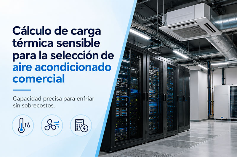 Cálculo de carga térmica sensible para la selección de aire acondicionado comercial