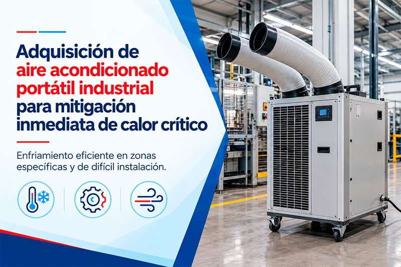 Adquisición de aire acondicionado portátil industrial para mitigación inmediata de calor crítico